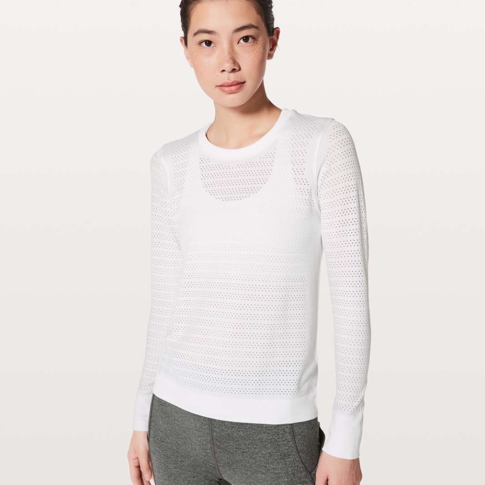 Lululemon Breeze By Long Sleeve *Squad White / White